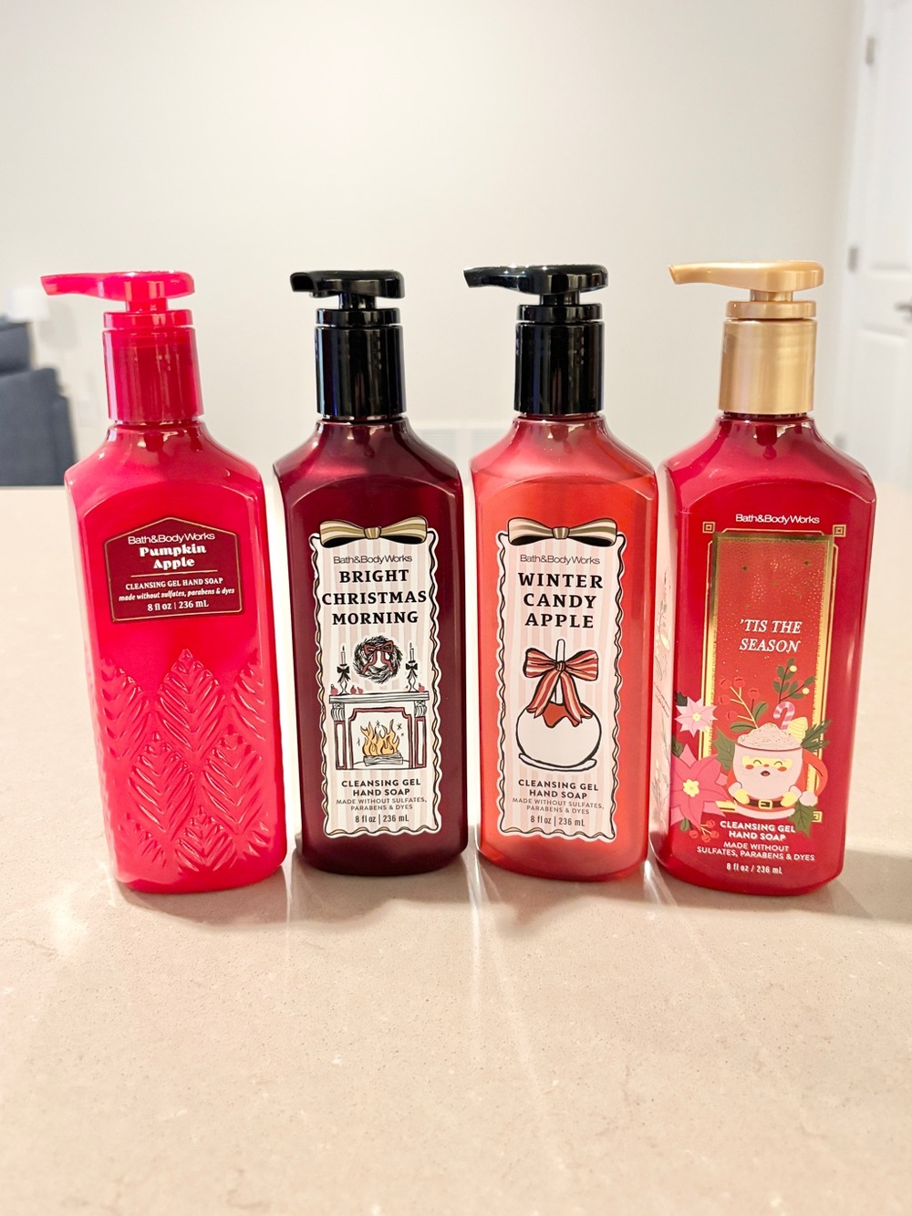 Bath & Body Works Christmas Hand Soap Lot of 4 Pumpkin Apple Holiday